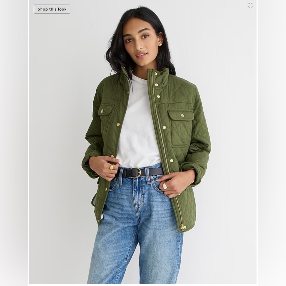 Jcrew Downtown Field Jacket, Green, X-Small, NWT